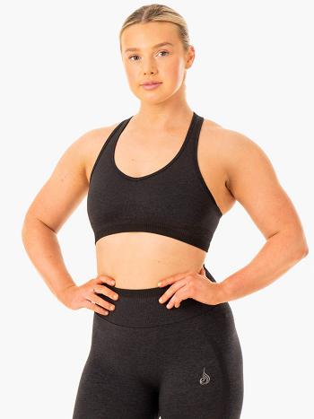 Black Women's Ryderwear Excel Seamless Sports Bras | 56YF86064