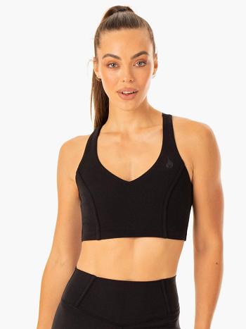 Black Women's Ryderwear Form Sports Bras | 67U5233761