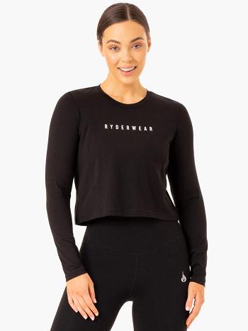 Black Women's Ryderwear Foundation Long Sleeve Top Top | 65HF98548