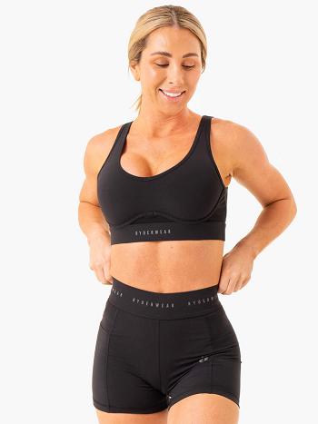 Black Women's Ryderwear Heighten High Impact Sports Bras | 147F31519