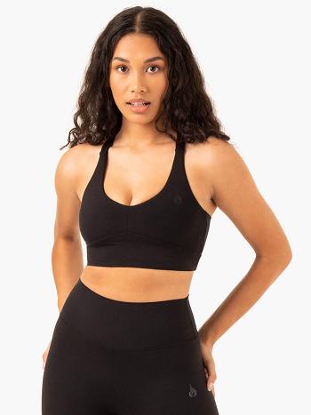 Black Women's Ryderwear NKD Refine Sports Bras | FG71295