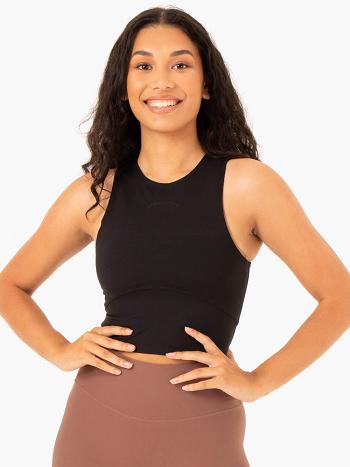 Black Women's Ryderwear NKD Refine Tank Top | 125J42386