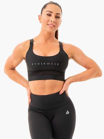 Black Women's Ryderwear Palm Convertible Sports Bras | 150F51054