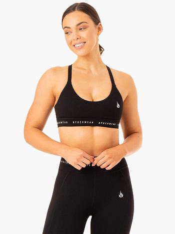 Black Women's Ryderwear Reflex Cross Over Sports Bras | FG5562205