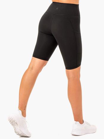 Black Women's Ryderwear Reset High Waisted Pocket Bike Shorts | 50FE82631