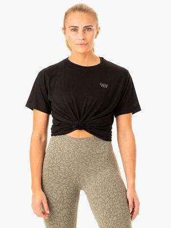 Black Women's Ryderwear Rotation T-Shirt Top | ES6618073