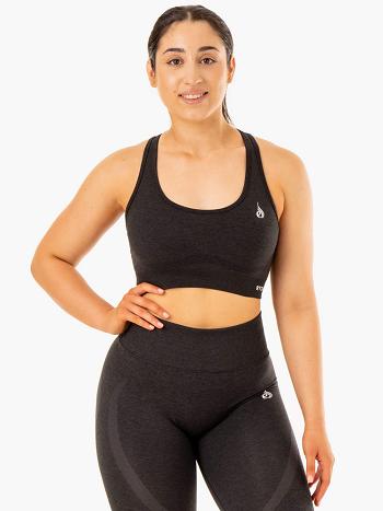 Black Women's Ryderwear Sculpt Racer Back Sports Bra Seamless | 47RW47688