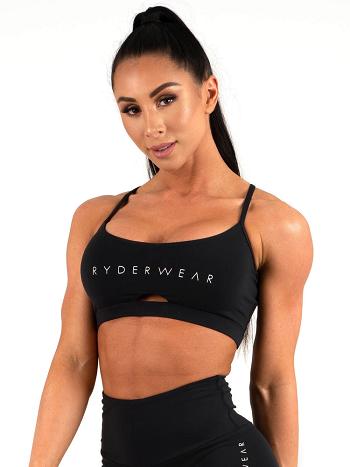 Black Women's Ryderwear Staples Sports Bras | 58NG40184