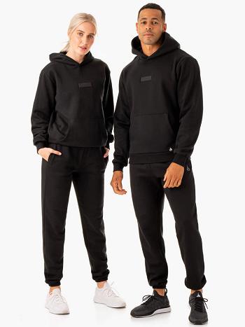 Black Women's Ryderwear Unisex Pullover Hoodie Trackset | 79GA45308