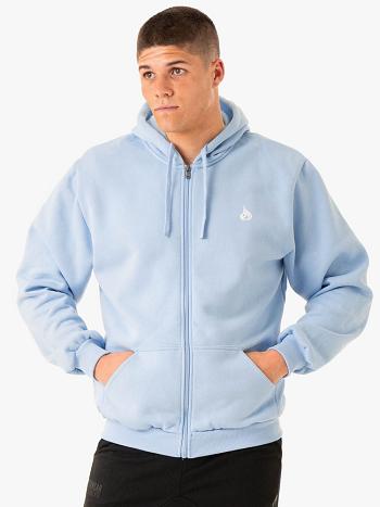 Blue / Blue Men's Ryderwear Essential Zip Up Jacket Top | 92KR91418