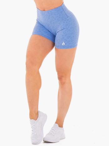 Blue / Leopard Women's Ryderwear Wild High Waisted Shorts | FR4648565