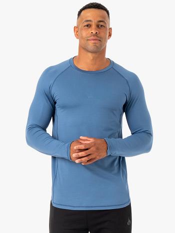 Blue Men's Ryderwear Enhance Long Sleeve Training Top Top | XG8960378