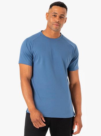 Blue Men's Ryderwear Enhance T-Shirt Top | 5G8523564