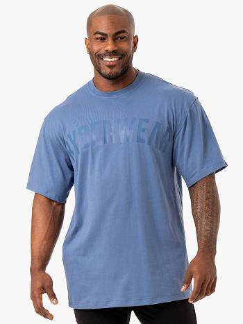 Blue Men's Ryderwear Force Oversized T-Shirt Active Lounge | 94FV71393