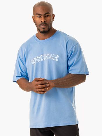 Blue Men's Ryderwear Oversized T-Shirt Top | 88FV68951