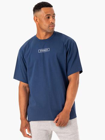 Blue Men's Ryderwear Recharge T-Shirt Top | 88EW32185