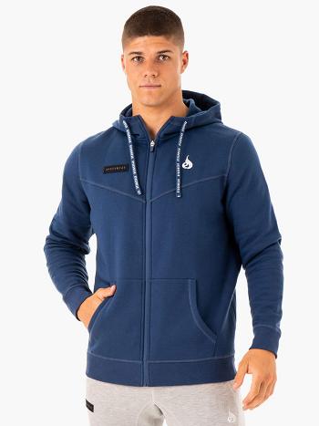 Blue Men's Ryderwear Recharge Zip Up Hoodie Top | REH19923