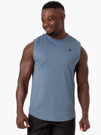 Blue Men's Ryderwear Reflex Mesh Baller Tanks | DF7874853