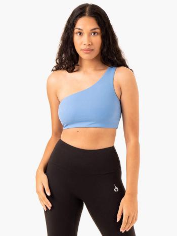 Blue Women's Ryderwear Adapt One Shoulder Sports Bras | 59YR55366