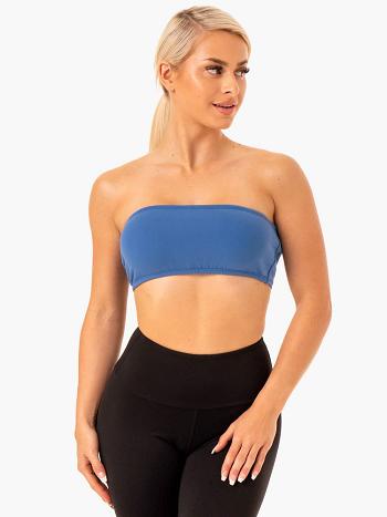 Blue Women's Ryderwear Bandeau Sports Bras | 6D5293540