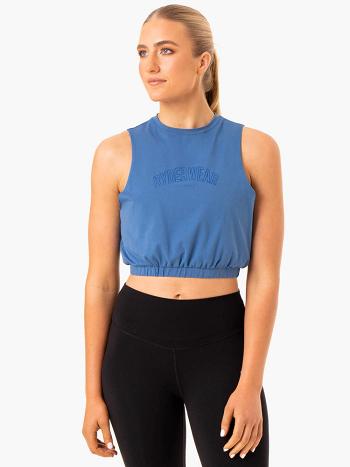 Blue Women's Ryderwear Boxer Muscle Tank Top | 64JF39391