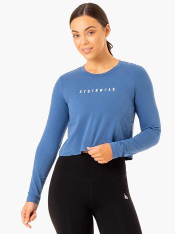 Blue Women's Ryderwear Foundation Long Sleeve Top Top | 64KR66778