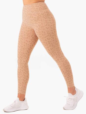 Brown / Leopard Women's Ryderwear Ultra High Waisted Full Length Leggings | G5B66506