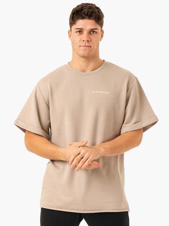 Brown Men's Ryderwear Pursuit Oversized Fleece T-shirt | 87KR52278