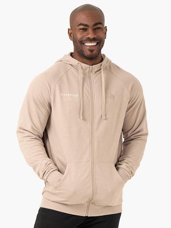 Brown Men's Ryderwear Pursuit Zip Up Hoodie Top | 89EW16380