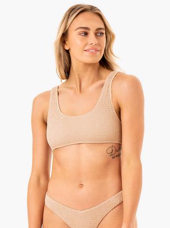 Brown Women's Ryderwear Paradise Scoop Bikini Top Swimwear | 75FE51701