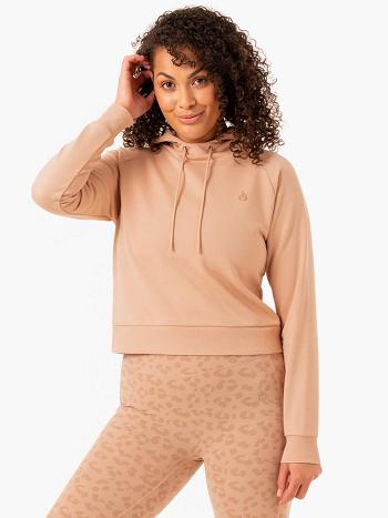 Brown Women's Ryderwear Ultra Pullover Hoodie Top | 62EW32301