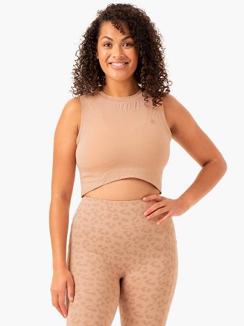 Brown Women's Ryderwear Ultra Scoop Tank Top | NG6063949