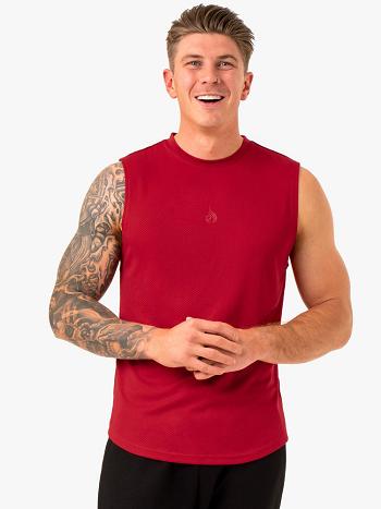 Burgundy Men's Ryderwear Enhance Muscle Tanks | 6Y8378139