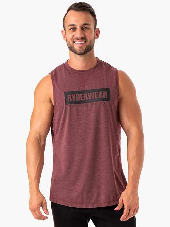 Burgundy Men's Ryderwear Iron Baller Tanks | DF8357949