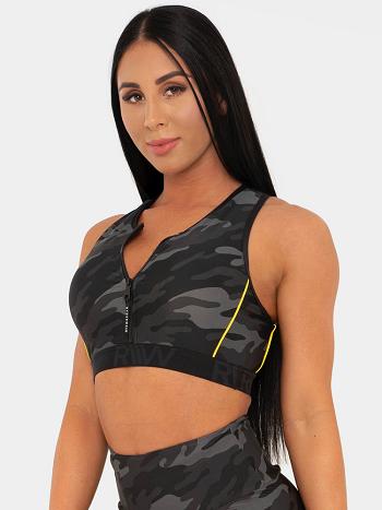 Camo Women's Ryderwear BFCAMO Zip Up Sports Bras | 61GA11296