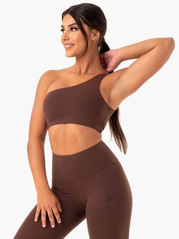 Chocolate Women's Ryderwear Adapt One Shoulder Sports Bras | 126G92601