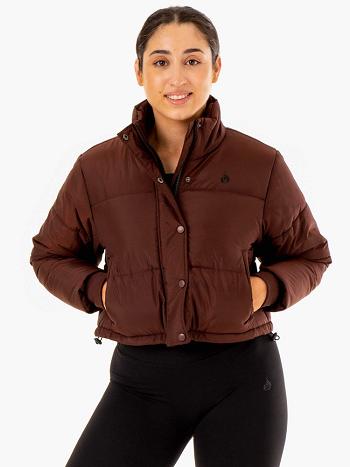 Chocolate Women's Ryderwear Apex Puffer Jacket Top | DS6171037