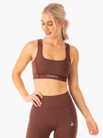 Chocolate Women's Ryderwear Enhance Seamless Sports Bras | RFD23320