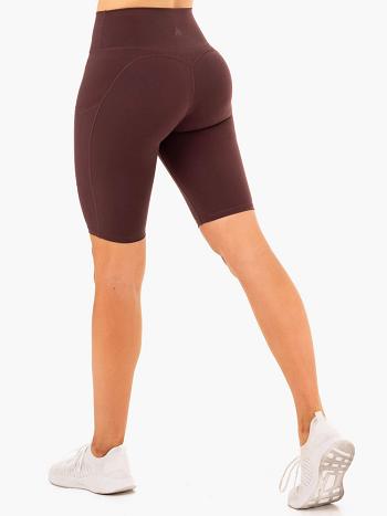 Chocolate Women's Ryderwear Reset High Waisted Pocket Bike Shorts | 113J71259