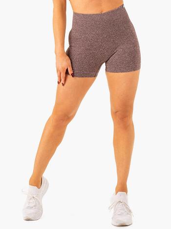 Chocolate Women's Ryderwear Rib Seamless Shorts | 6D4956931