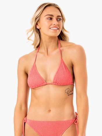 Coral Women's Ryderwear Paradise Triangle Bikini Top Swimwear | 79YF36474