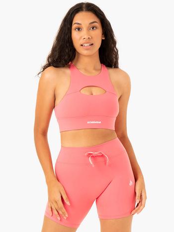 Coral Women's Ryderwear Replay Cut Out Sports Bras | 6Y5535110