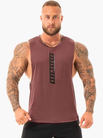 Dark Red Men's Ryderwear Combat Baller Tank Top | 157G75162