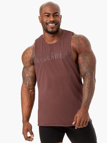 Dark Red Men's Ryderwear Force Baller Tanks | 174F35840