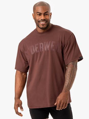 Dark Red Men's Ryderwear Force Oversized T-Shirt Top | 649Y30460