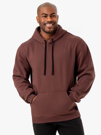 Dark Red Men's Ryderwear Force Pullover Hoodie Active Lounge | 144T63925