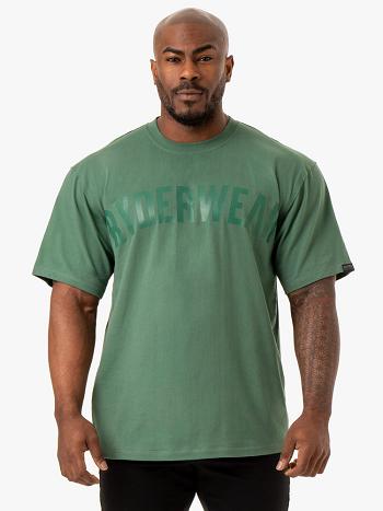 Green Men's Ryderwear Force Oversized T-Shirt Top | 149J24603