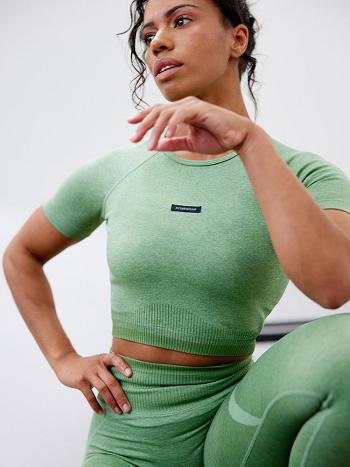 Green Women's Ryderwear Excel Seamless T-Shirt Top | 64ES10009