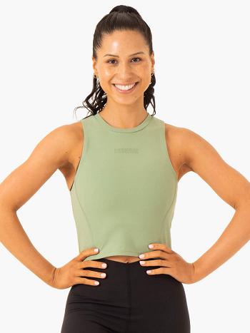 Green Women's Ryderwear Highlight Compression Tanks | 66RW51192