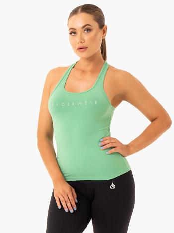 Green Women's Ryderwear Hype Racer Back Tank Top | MT5848192